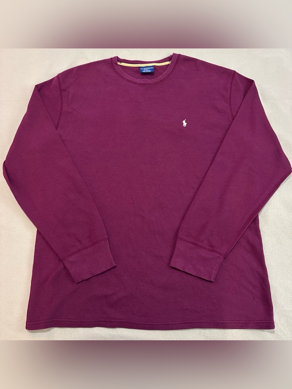 Polo Ralph Lauren Men's Burgundy Crewneck Thermal sleepwear top